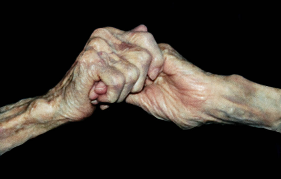 wringing of hands by an older person