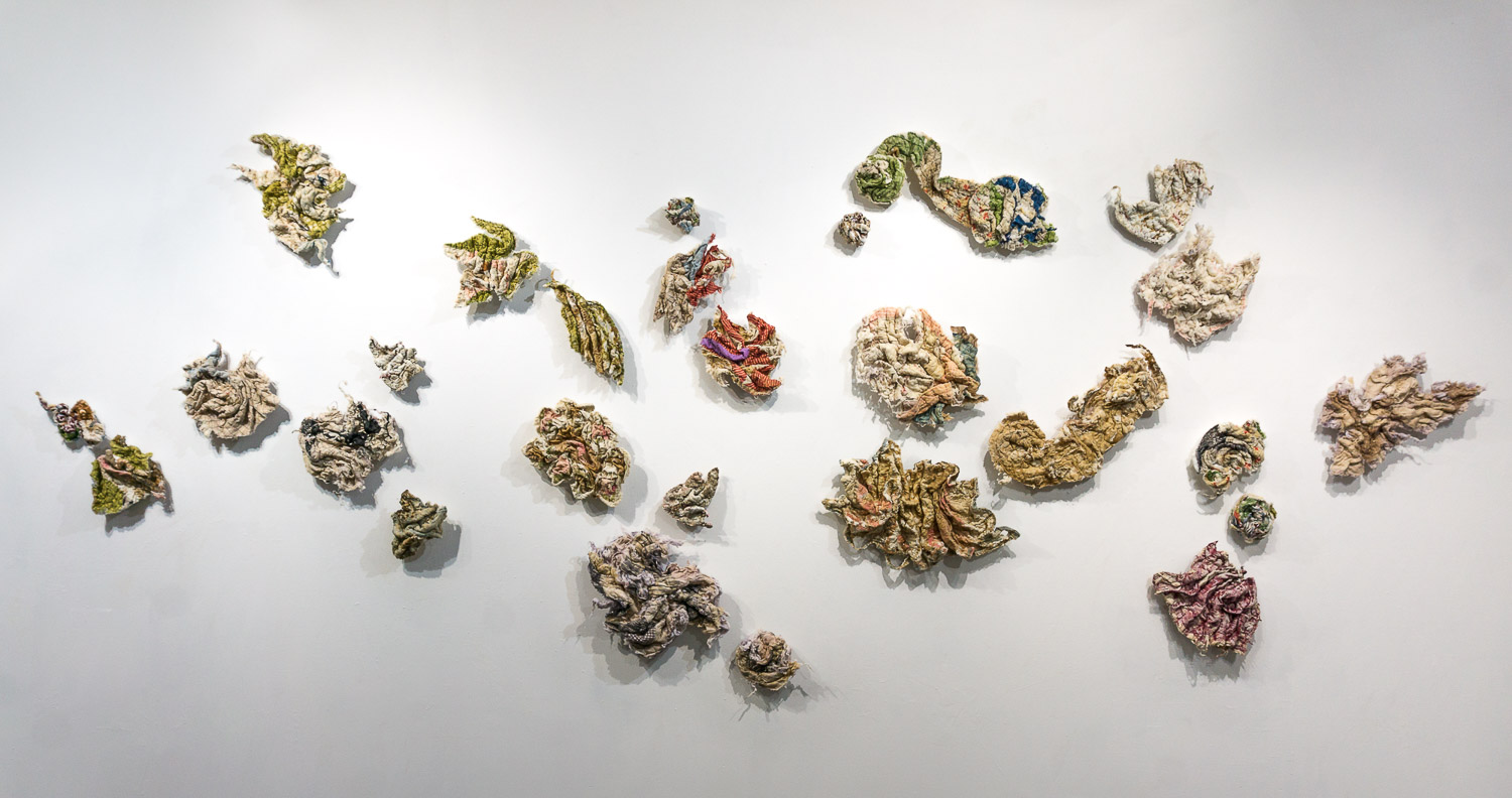Installation View, Material Things, mixed media exhibit of the work of Sally Mankus