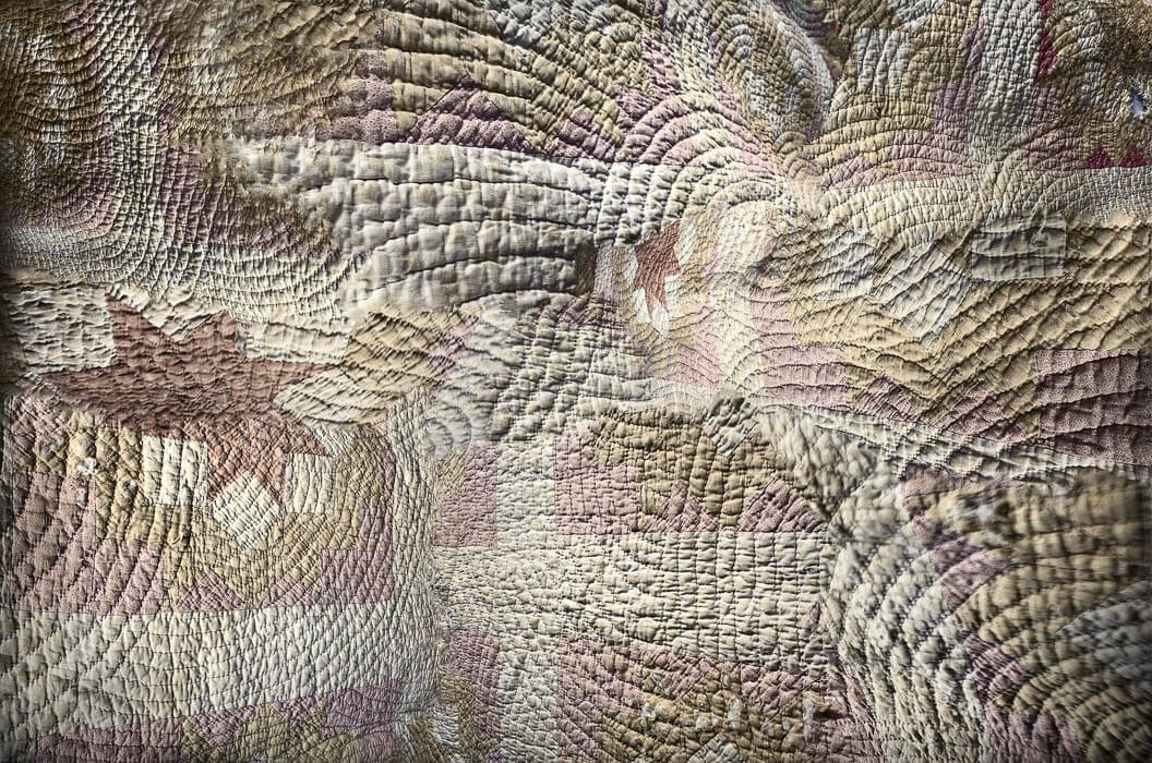 digitally stitched together old quilts fragments, patterns